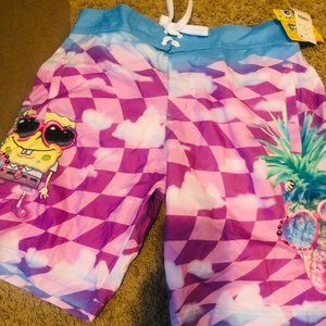 NWT Spongebob squarepants swim trunks Medium